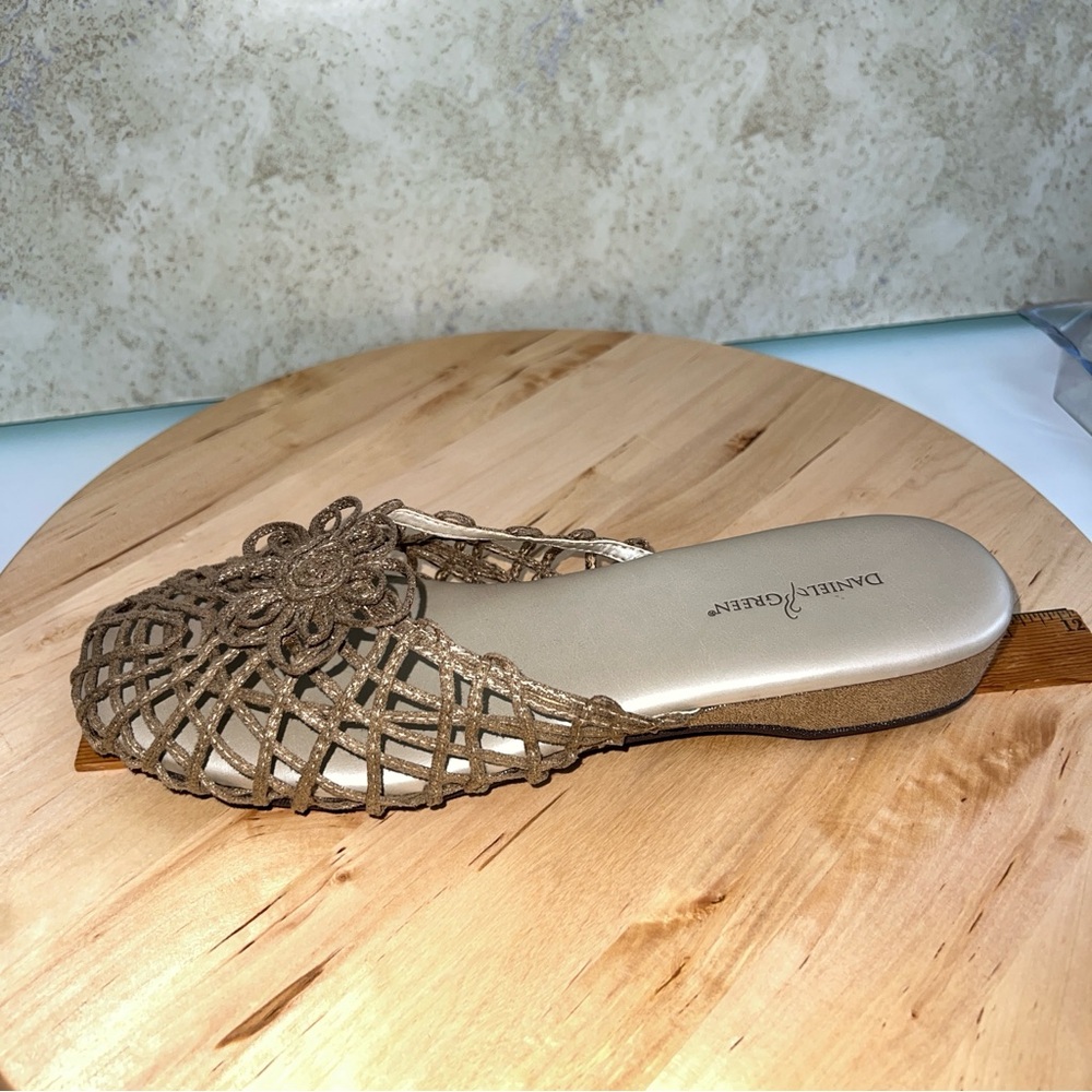 Daniel Green Diana Lattice Woven Mules Wedge Slides Sandals Slippers Shoes 9.5 - Picture 10 of 12